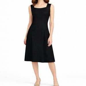 Vtg MARY MCFADDEN Collection BlackSheath Dress sz 14 Linen Blend Sleeveless  LBD